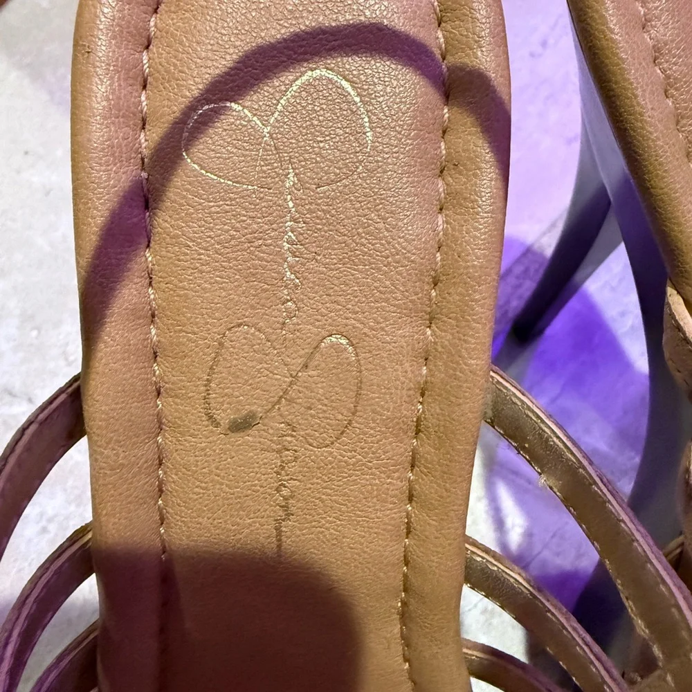 Jessica Simpson Nude Platform Heels Strappy Zip Back Size 6 - Picture 2 of 8